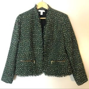 COPY - Chicos Green Sparkle Tweed Jacket